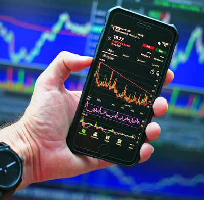 A trader watches the market decline