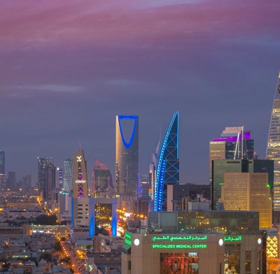 Riyadh skyline in the evening