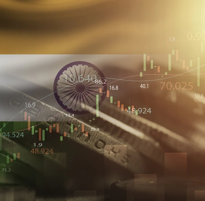 Indian flag and price graph